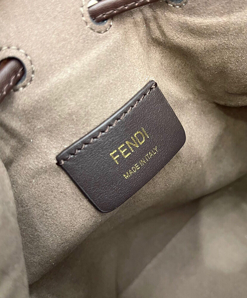 Fendi Mon Tresor Canvas Mini Bag 8BS010 Dark Coffee